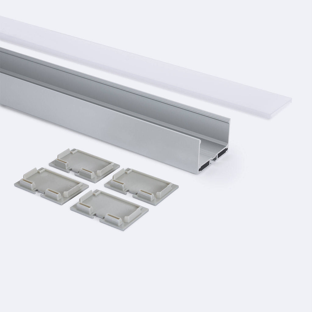Perfil Aluminio Colgante XL para Tira LED hasta 45 mm con Tapa Continua