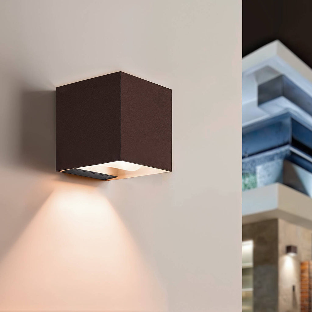 Aplique de Pared Exterior Solar LED Aluminio Denny Square