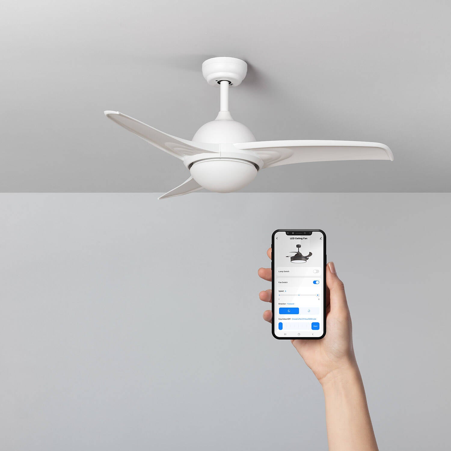 Ventilador de Techo Silencioso Aran Blanco 107cm Motor DC WiFi