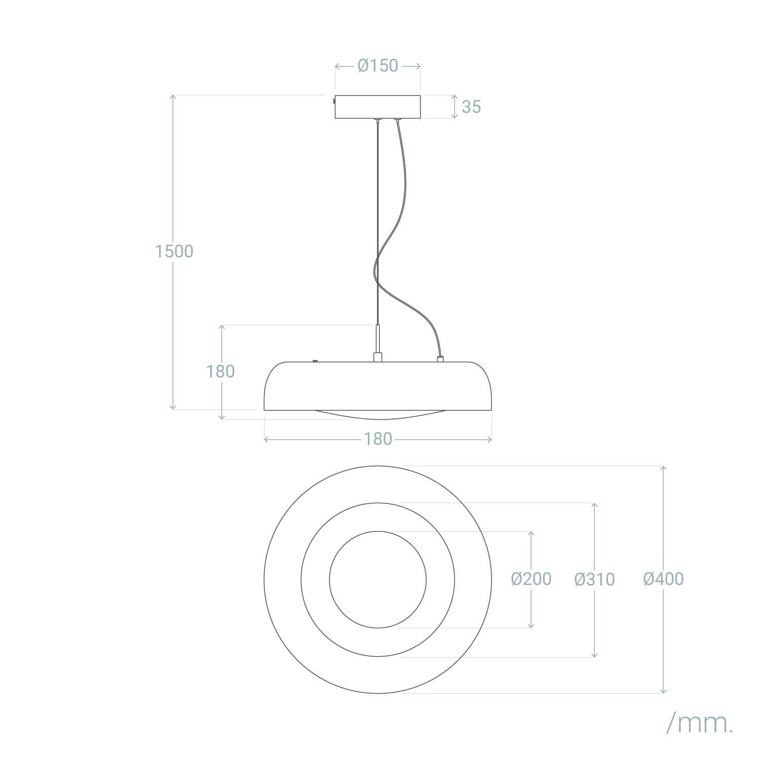 Lámpara Colgante LED 20W Acero Duval