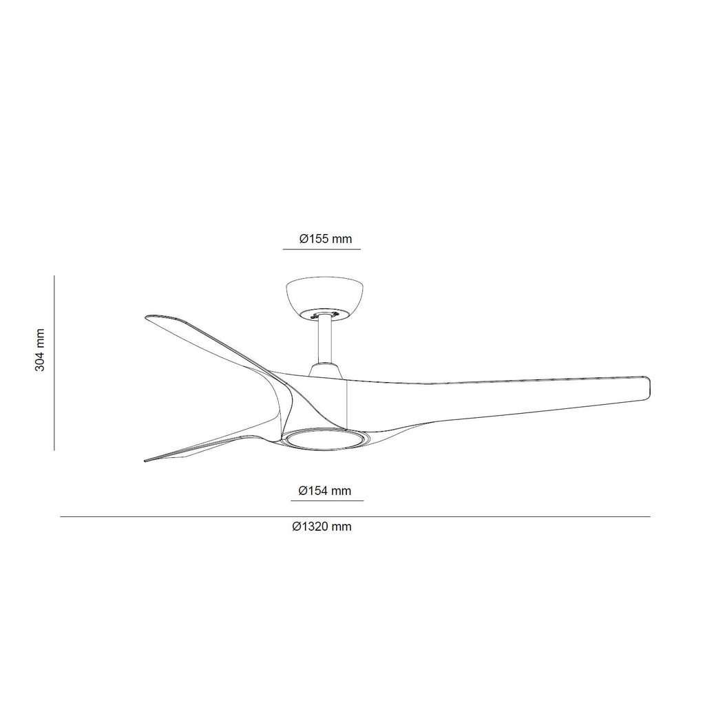 Ventilador de Techo Silencioso Egina Negro 132cm Motor DC
