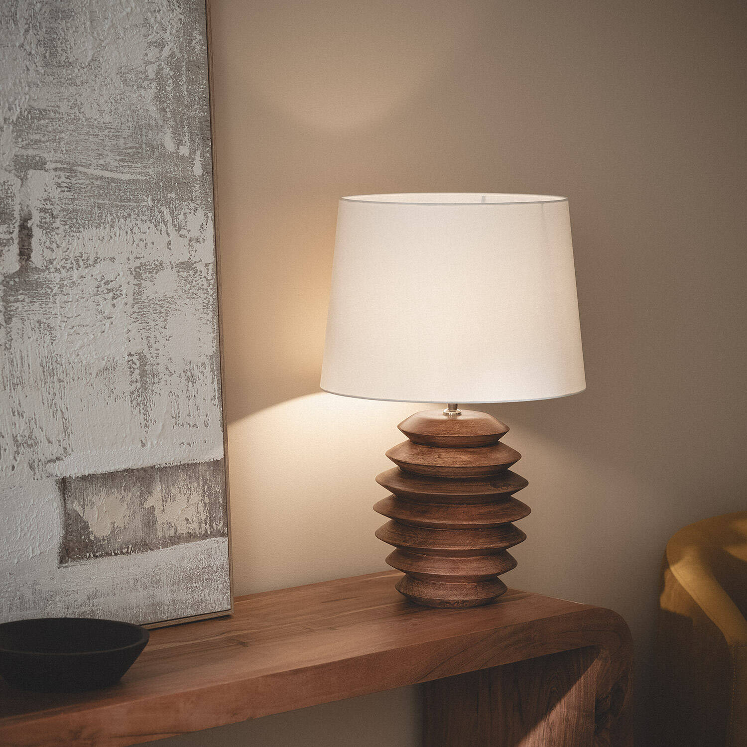 Lámpara de Mesa Madera Vihaan ILUZZIA