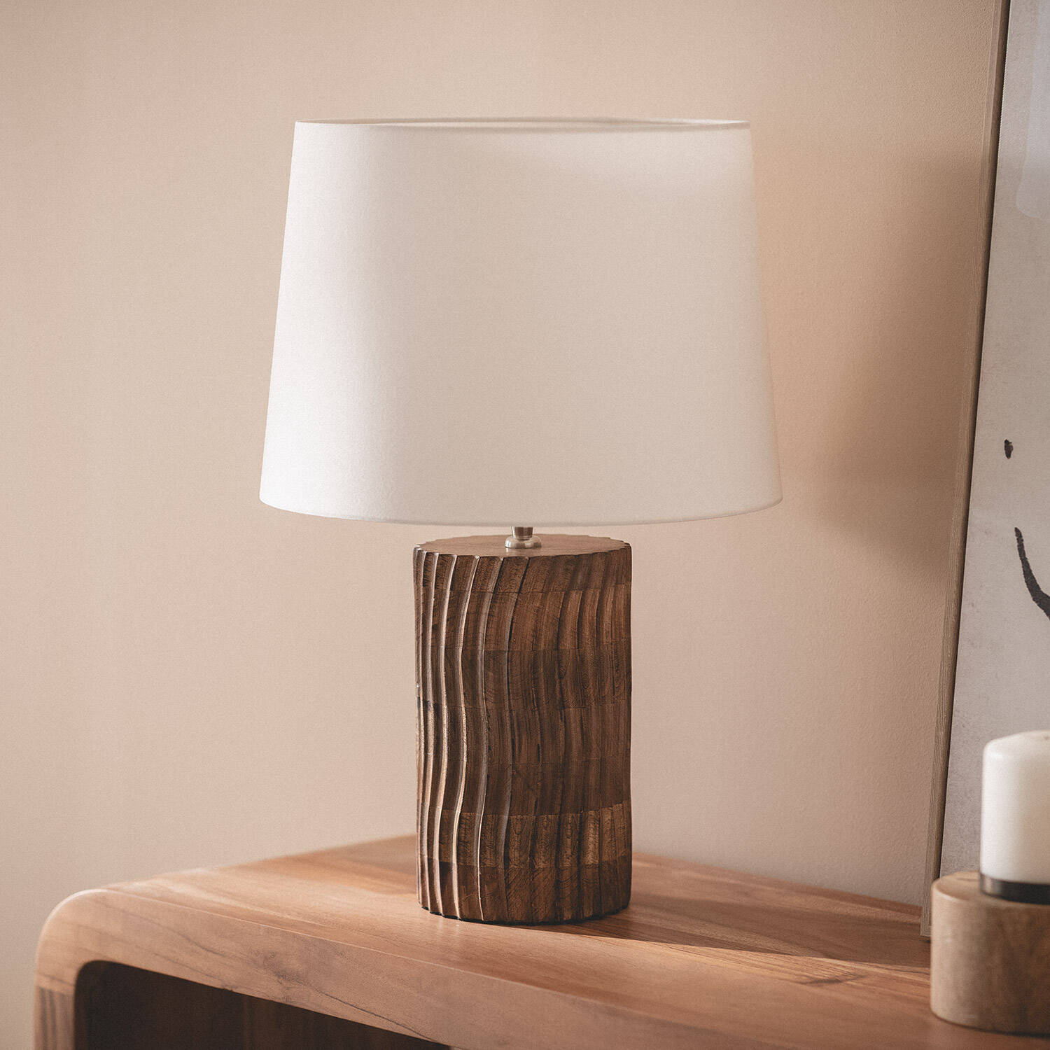 Lámpara de Mesa Madera Shruti ILUZZIA