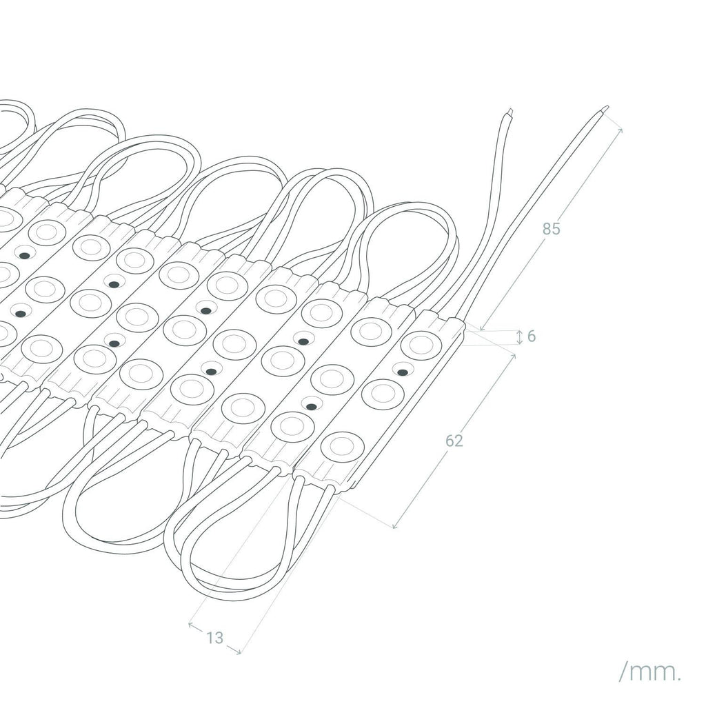 Módulo LED 20 Piezas 24W IP65 24V DC para Carteles Publicitarios 2.5m