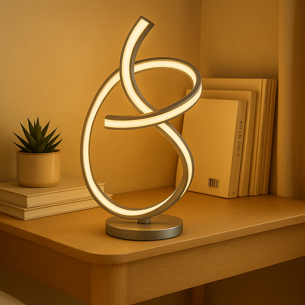 Sobremesa BASIL – Diseño Escultural LED en Espiral