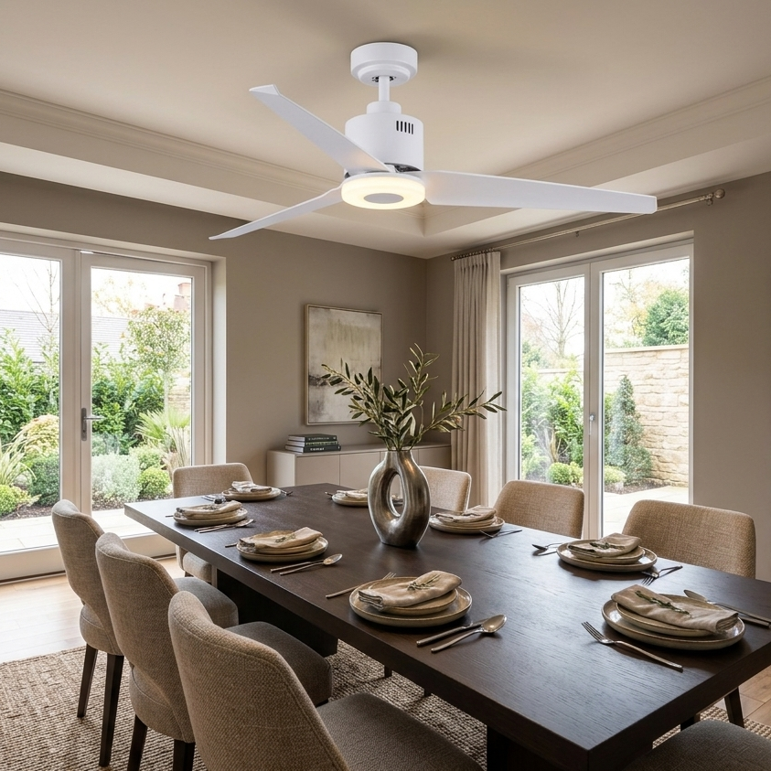 Ventilador de Techo LED LUNA Blanco/Plata
