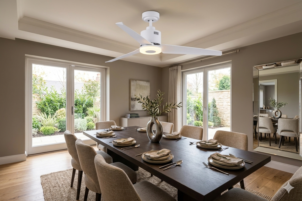 Ventilador de Techo LED LUNA Blanco/Plata