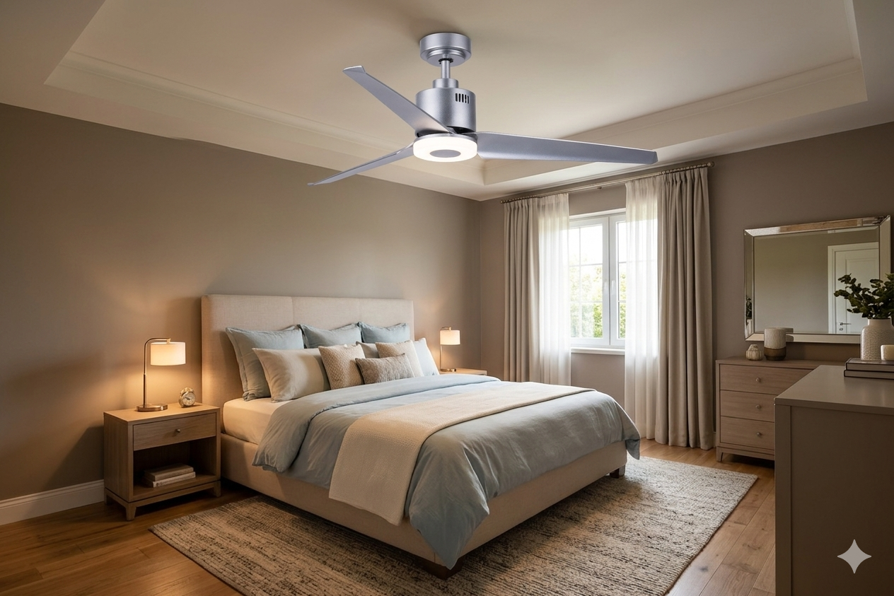 Ventilador de Techo LED LUNA Blanco/Plata