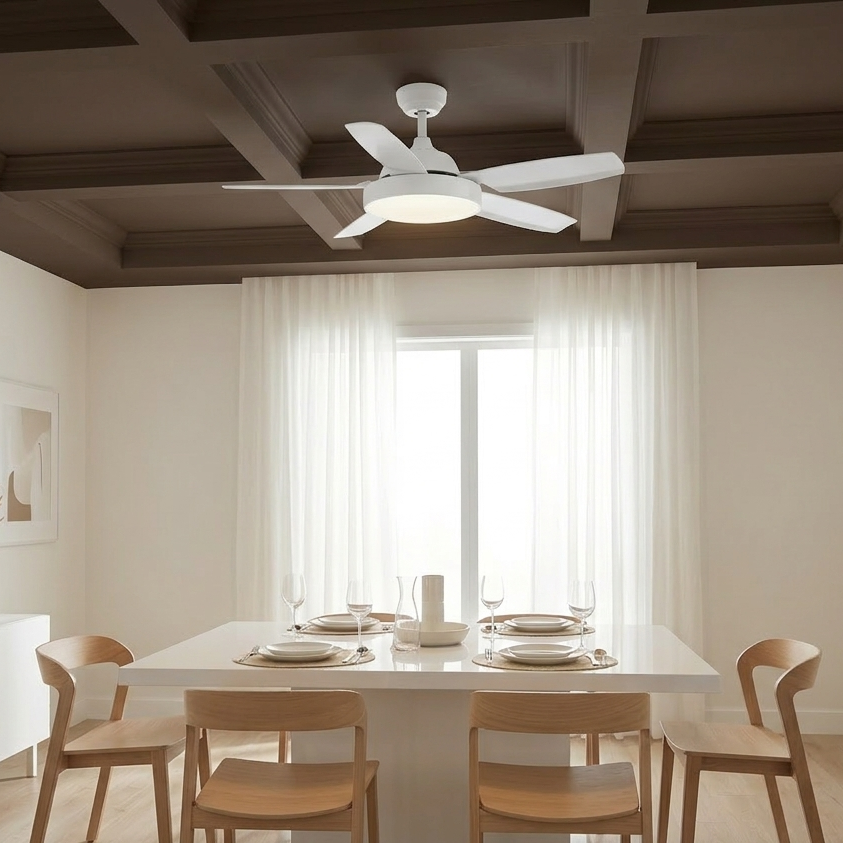 Ventilador de Techo HURACÁN Blanco | Plata | Marrón