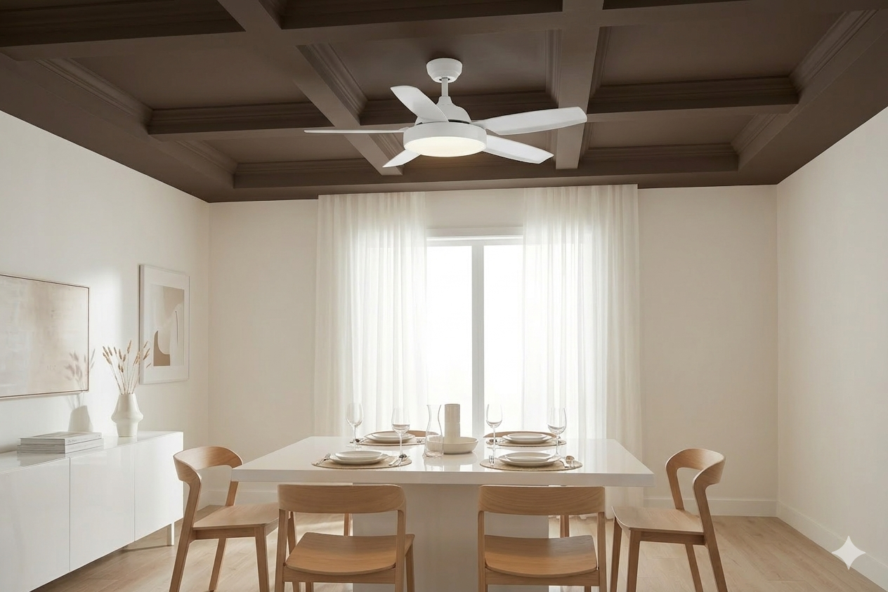 Ventilador de Techo HURACÁN Blanco | Plata | Marrón