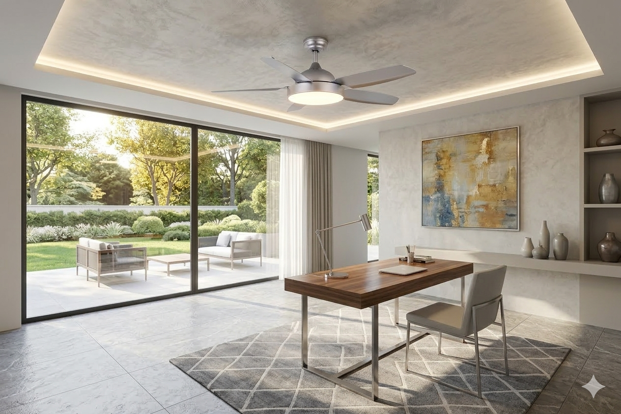 Ventilador de Techo HURACÁN Blanco | Plata | Marrón