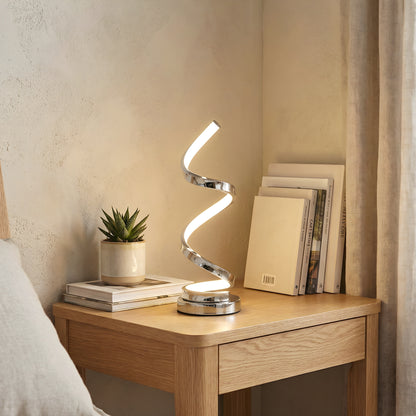 SOFIA Table Lamp – Modern Chrome Spiral Design