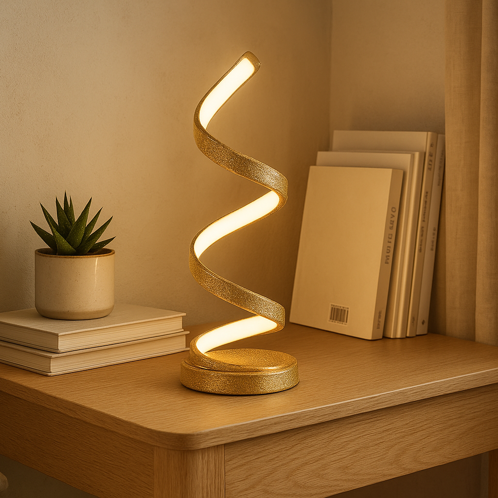 SOFIA Table Lamp – Modern Chrome Spiral Design