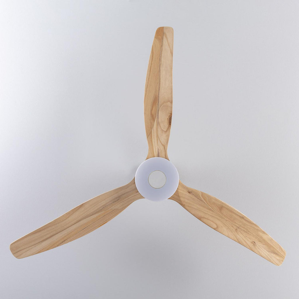 Ventilador de Techo Silencioso Mersin Blanco Madera 132cm Motor DC para Exterior