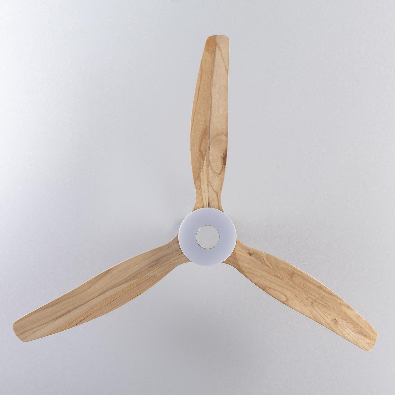 Ventilador de Techo Silencioso Mersin Blanco Madera 132cm Motor DC para Exterior