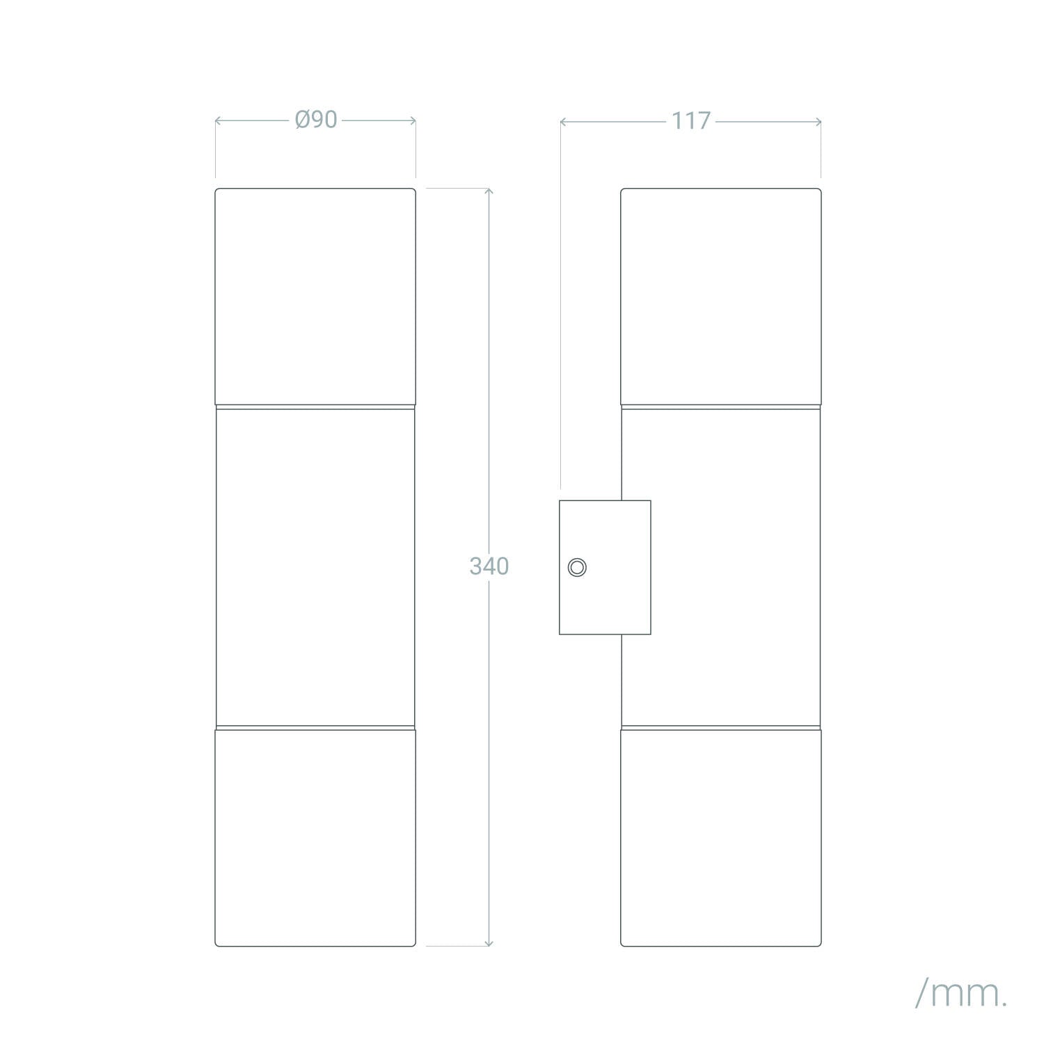 Aplique de Pared Exterior Acero Inoxidable Emley Duo