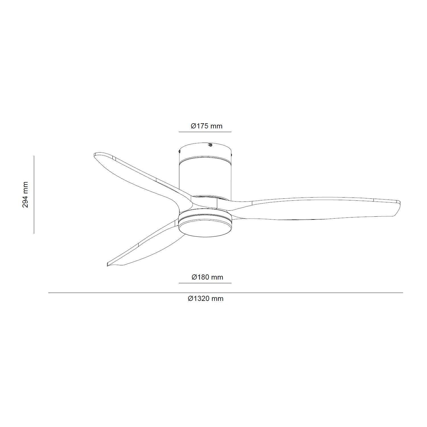 Ventilador de Techo Silencioso Angistri Blanco 132cm Motor DC