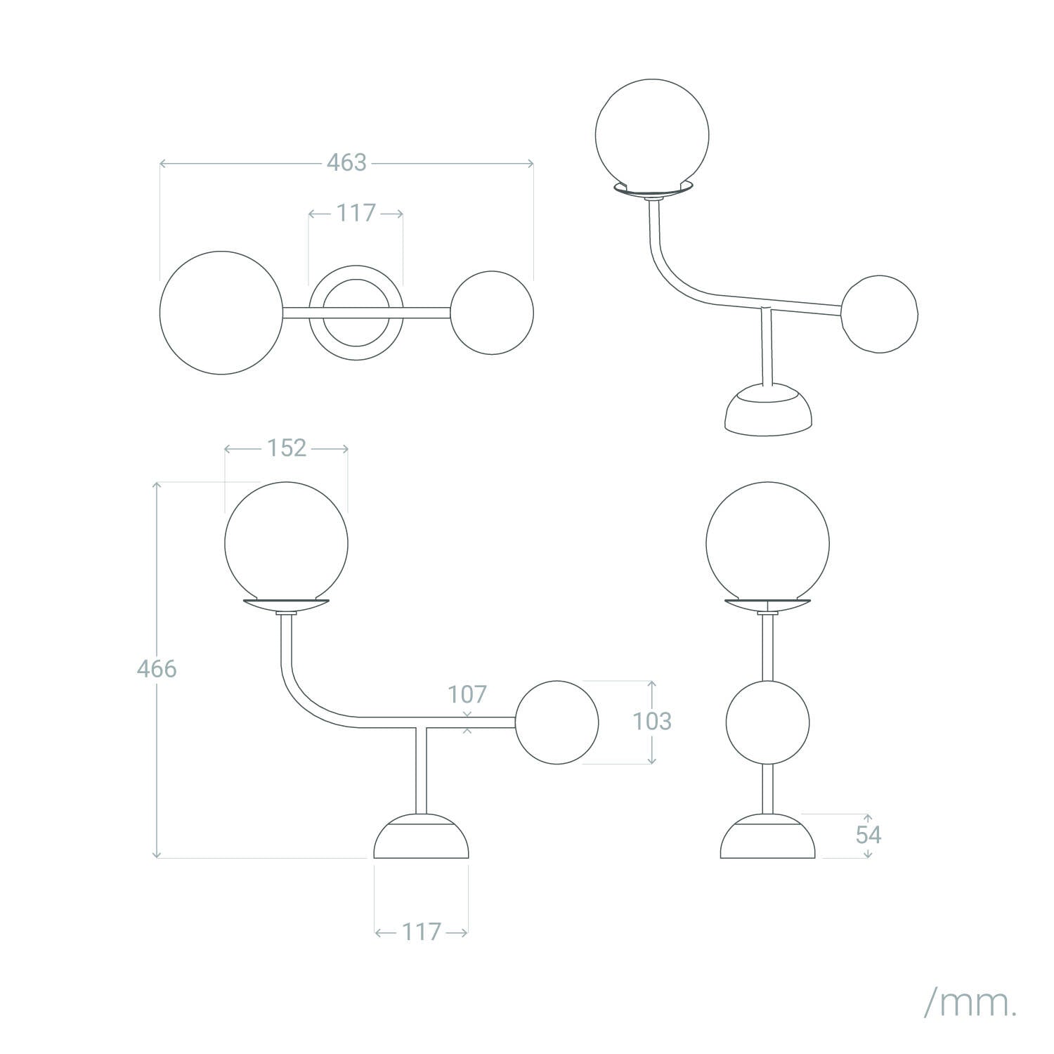 Aplique de Pared Metal Bradwall