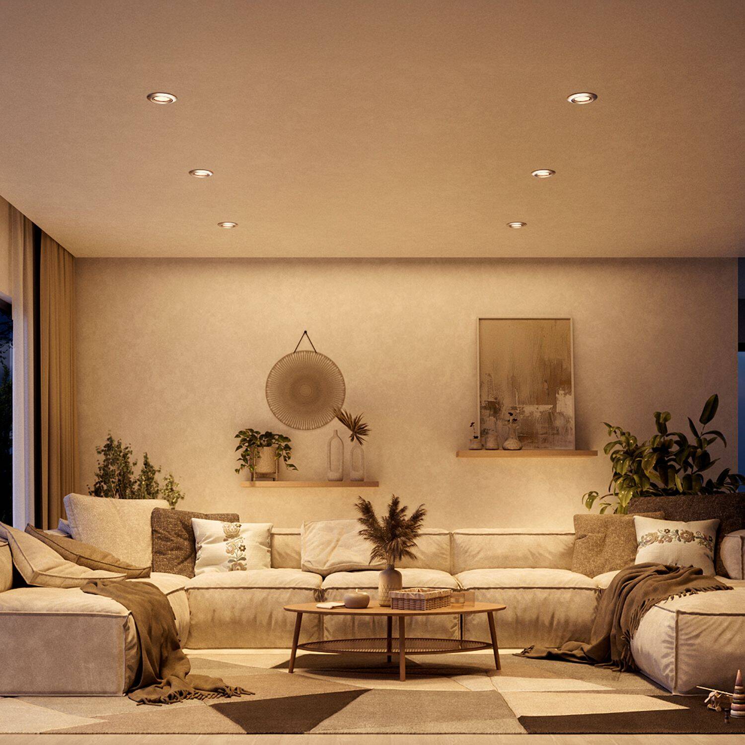 Aro Downlight Circular PHILIPS Peridot para Bombilla LED GU10 Ø 75 mm