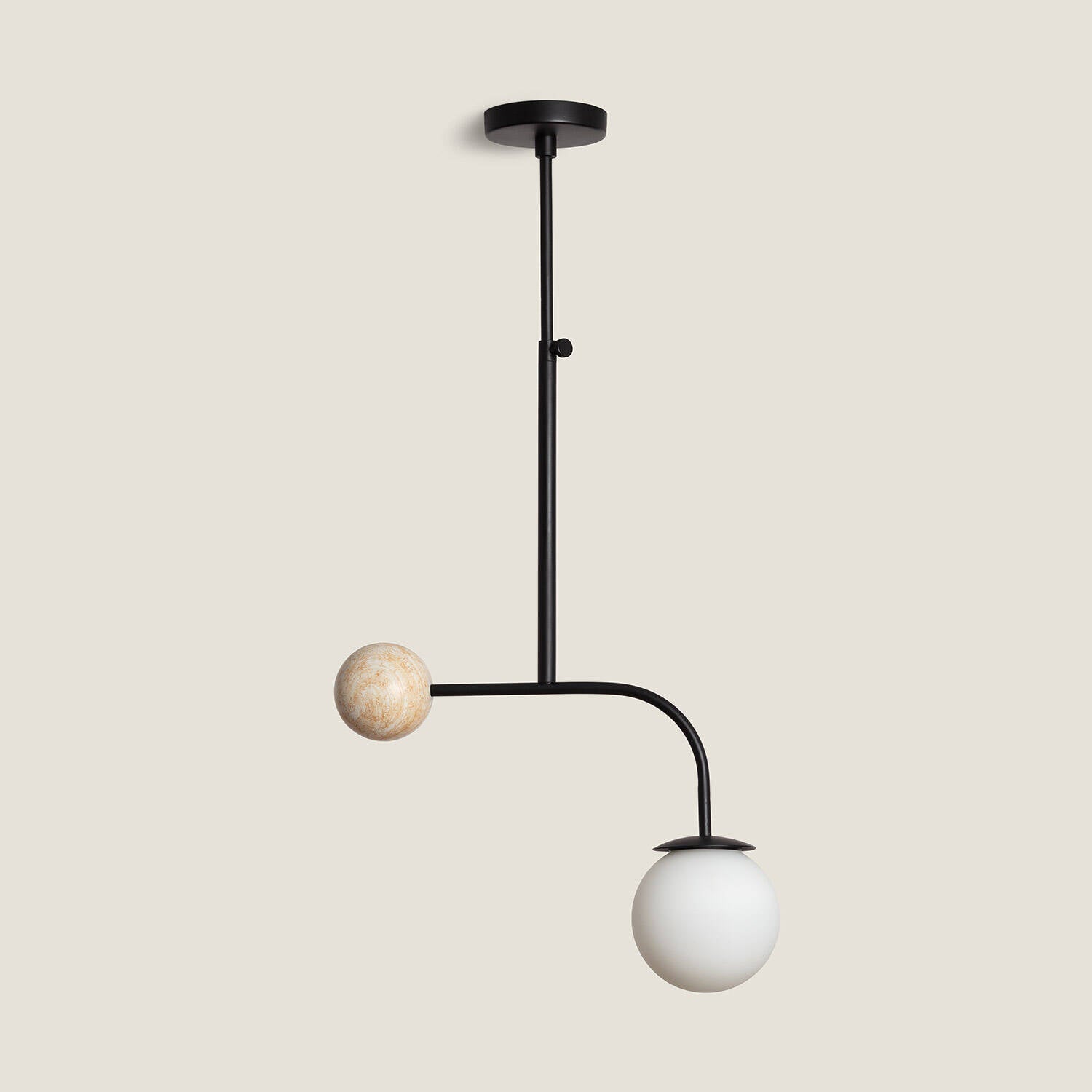 Lámpara de Techo Metal y Traventino Bradwall