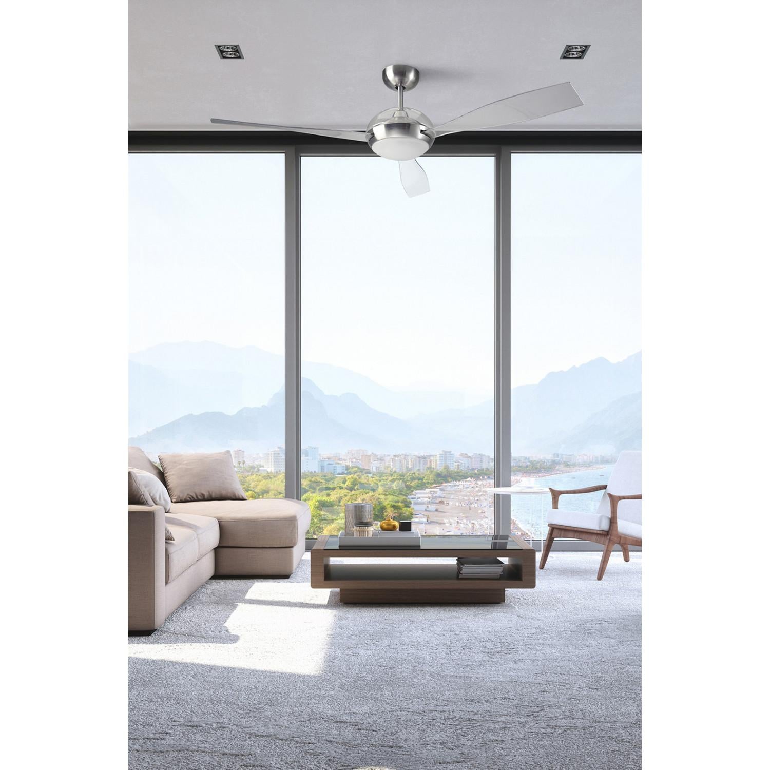 Ventilador de Techo Silencioso Sirocco Niquel 132cm Motor DC LEDS-C4 30-7657-81-EC