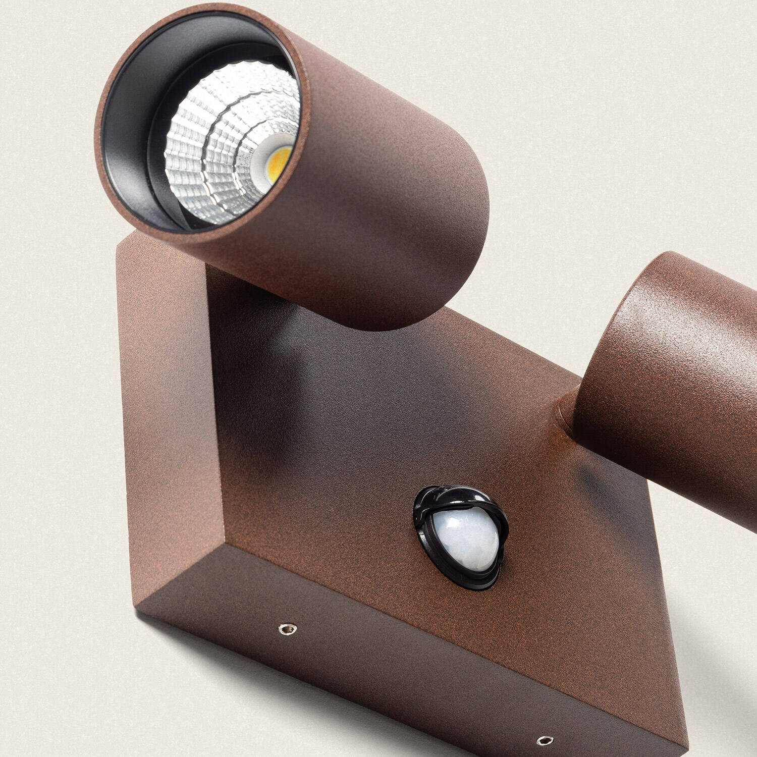 Aplique de Pared Exterior LED 18W Aluminio CCT Seleccionable Dos Focos con Detector de Movimiento Kuriya