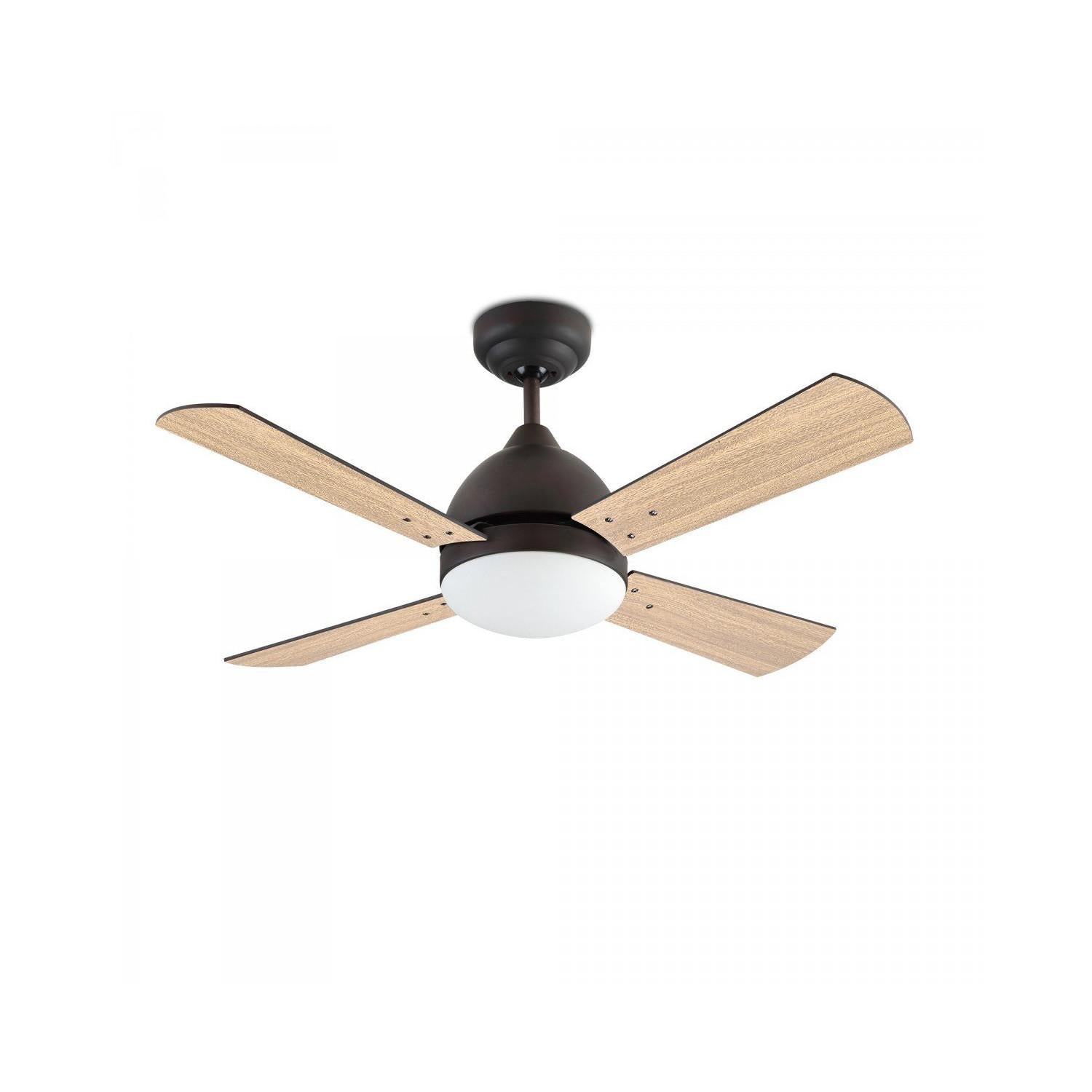 Ventilador de Techo Borneo Negro Aspas Reversibles 106.6cm Motor AC LEDS-C4 VE-0006-MAR