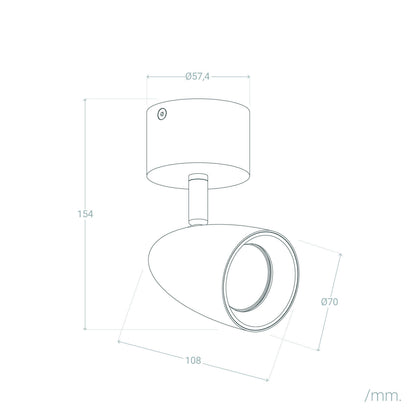 Aplique Aluminio Circular Adrien 1 Foco