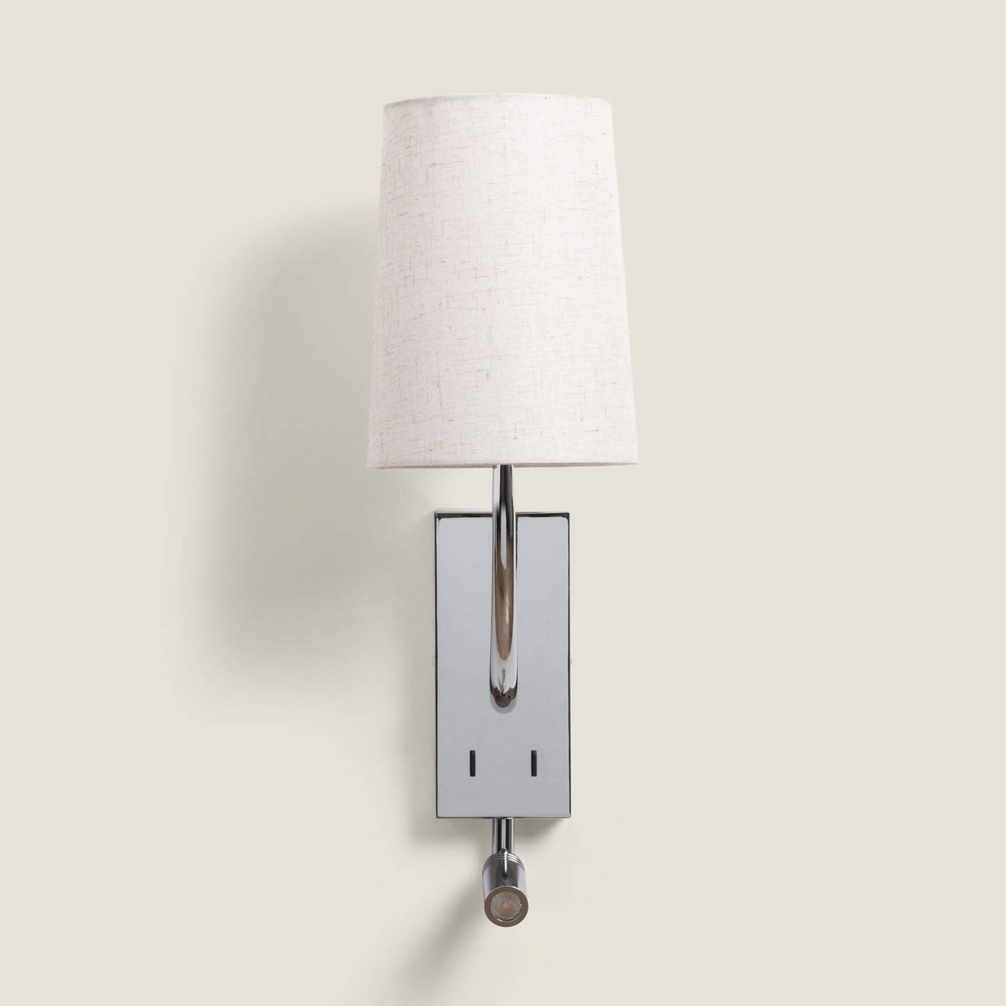 Aplique de Pared con Pantalla de Metal y Lino con Luz de Lectura Suite