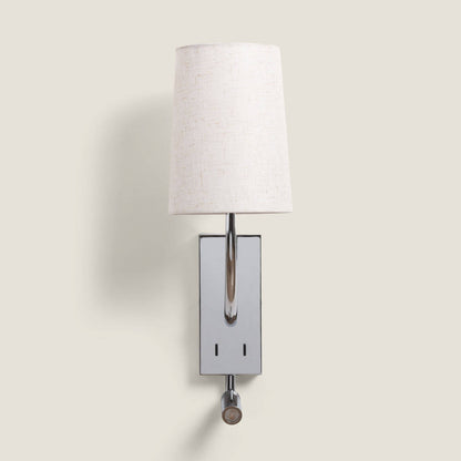 Aplique de Pared con Pantalla de Metal y Lino con Luz de Lectura Suite