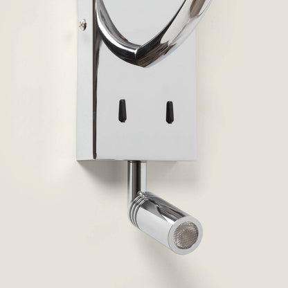 Aplique de Pared con Pantalla de Metal y Lino con Luz de Lectura Suite
