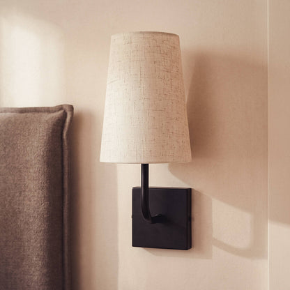Aplique de Pared con Pantalla de Metal y Lino Sabi