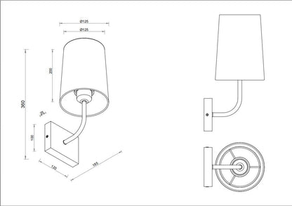 Aplique de Pared con Pantalla de Metal y Lino Sabi