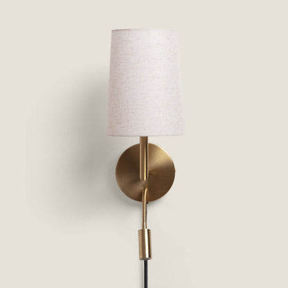 Aplique de Pared con Pantalla Metal y Lino con Luz de Lectura Anji