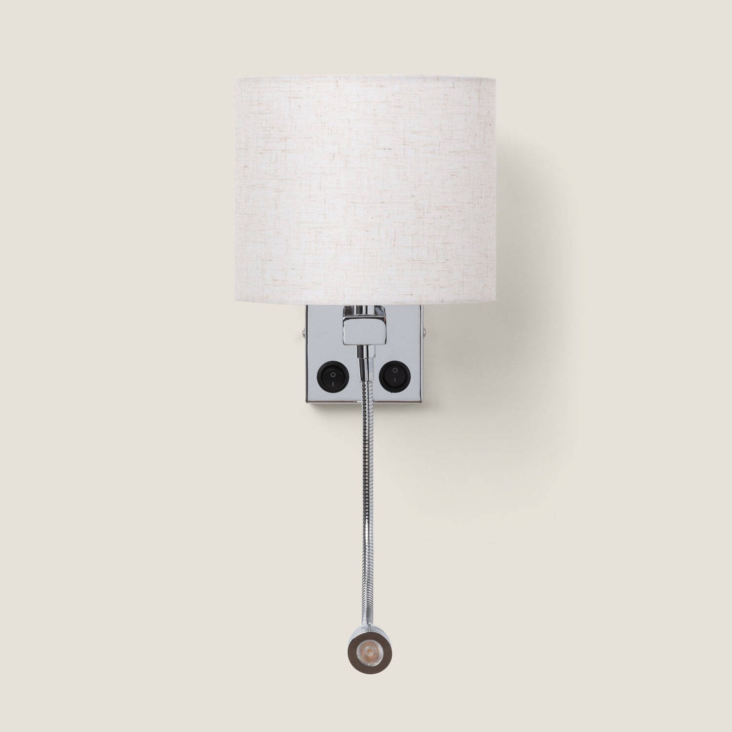 Aplique de Pared con Pantalla Metal y Lino con Luz de Lectura Ozu