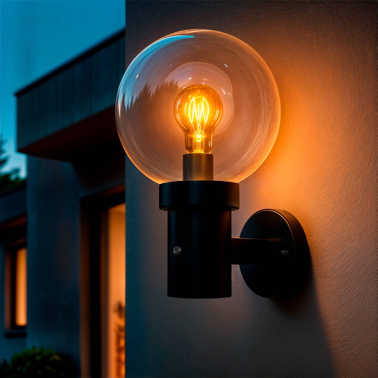 Aplique de Pared Exterior Acero Inoxidable con Sensor Crepuscular Optic