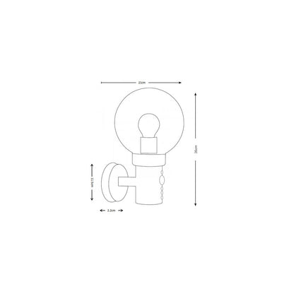 Aplique de Pared Exterior Acero Inoxidable con Sensor PIR Optic