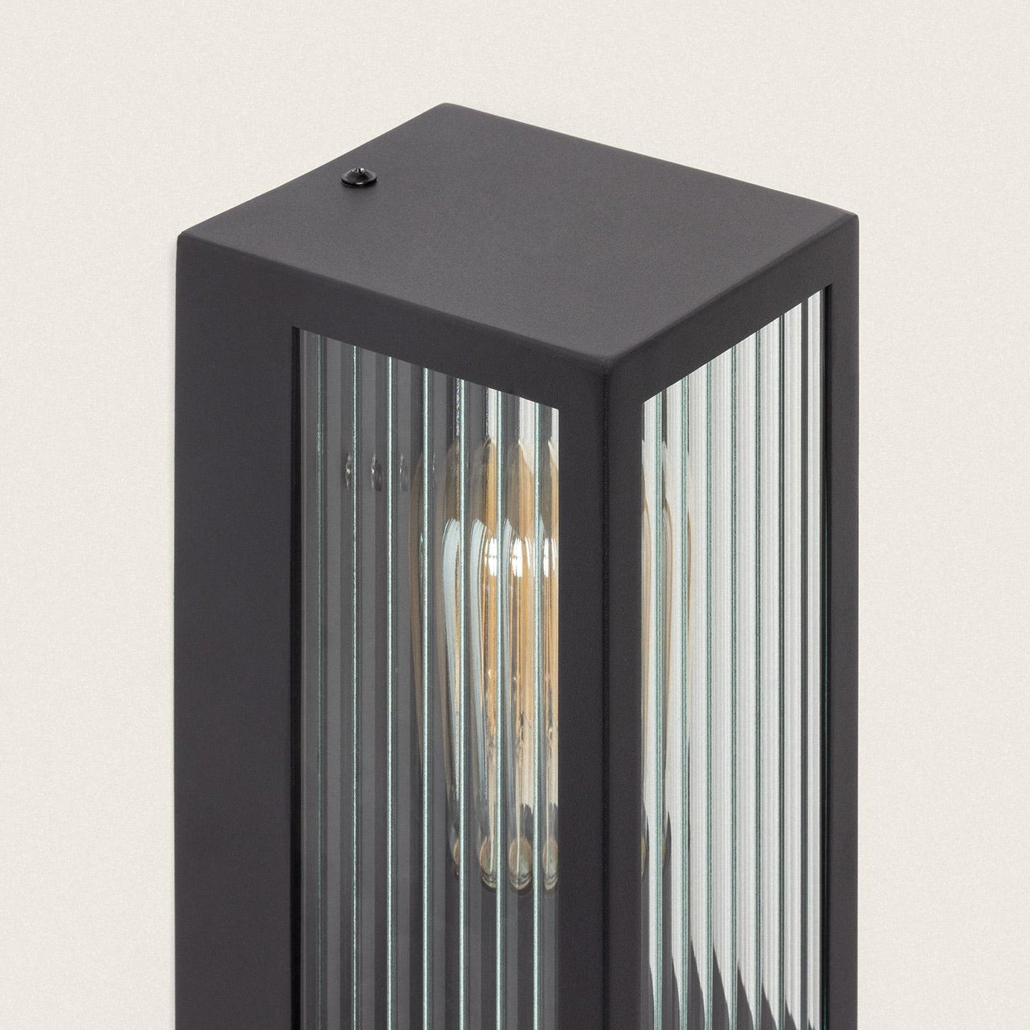 Aplique de Pared Exterior Acero Inoxidable y Cristal Texturizado con Detector de Movimiento Gakom