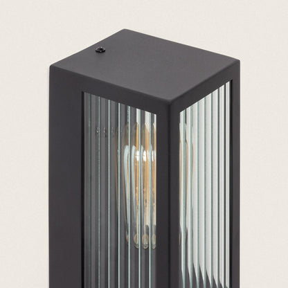 Aplique de Pared Exterior Acero Inoxidable y Cristal Texturizado con Detector de Movimiento Gakom