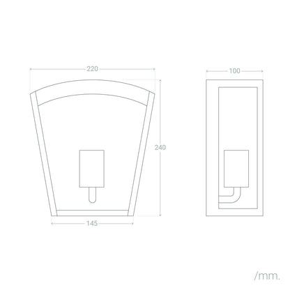 Aplique de Pared Exterior Acero Inoxidable Zinnia