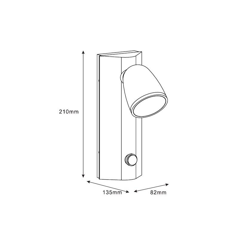 Aplique de Pared Exterior Aluminio con Detector de Movimiento Abel