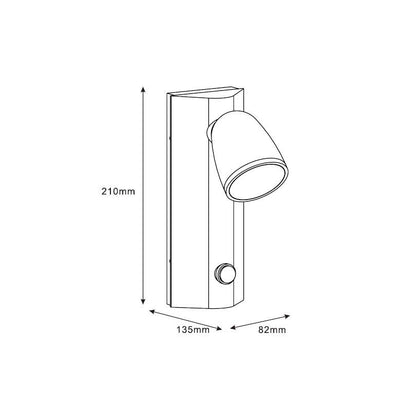 Aplique de Pared Exterior Aluminio con Detector de Movimiento Abel