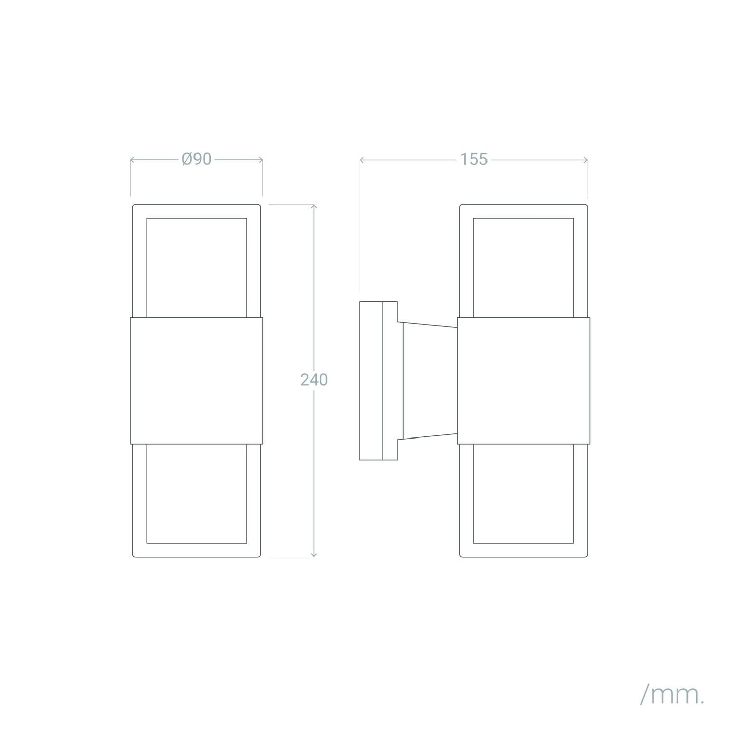 Aplique de Pared Exterior Aluminio Docker