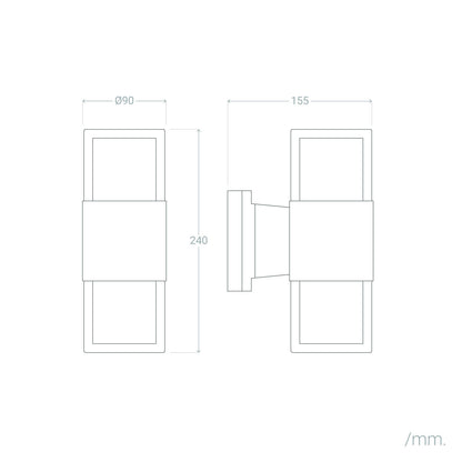 Aplique de Pared Exterior Aluminio Docker