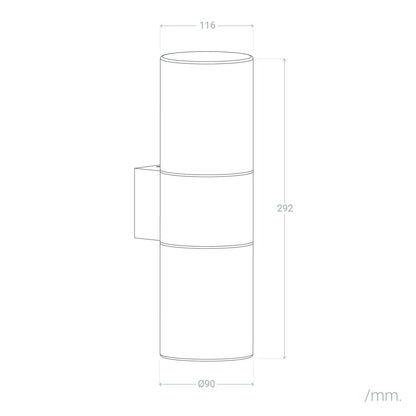 Aplique de Pared Exterior Aluminio Dos Focos Solok