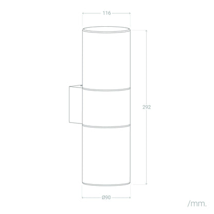 Aplique de Pared Exterior Aluminio Dos Focos Solok