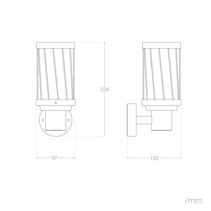 Aplique de Pared Exterior Aluminio Hovd