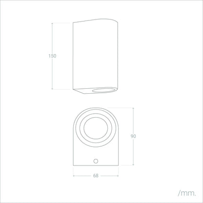 Aplique de Pared Exterior Aluminio Iluminación Doble Cara Big Gala