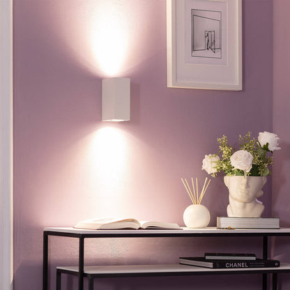 Aplique de Pared Exterior Aluminio Iluminación Doble Cara Miseno Blanco