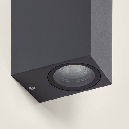 Aplique de Pared Exterior Aluminio Iluminación Doble Cara Miseno Gris Oscuro
